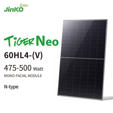 Jinko Solar 60HL4-(V) Tiger Neo 475W 480W 490W 500W Jinko Solar 60HL4-(V) Tiger Neo 475W 480W 490W 500W